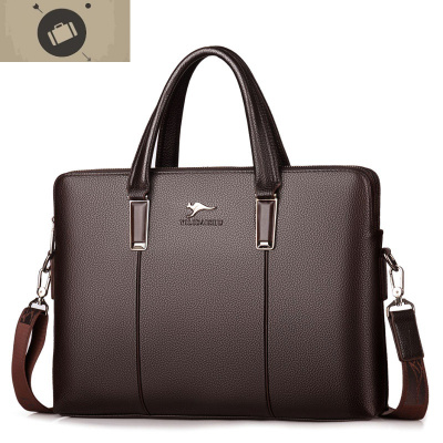男士包包商务单肩斜挎出差手拿皮包手提公文包电脑14寸简约真皮潮艾狄伊娃手拿包男