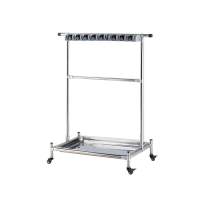 翌嘉YJ4122152 不锈钢拖把架可移动扫把架落地式拖把架 8拖10挂 移动款