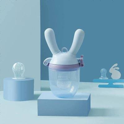 babycare咬咬乐婴儿食物咬咬袋果蔬乐磨牙棒宝宝吃水果辅食器硅胶牙胶冰川蓝