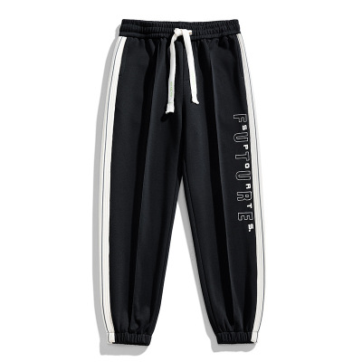 男士秋冬季新款运动休闲裤韩版宽松九分束脚长裤百搭字母绣花裤子