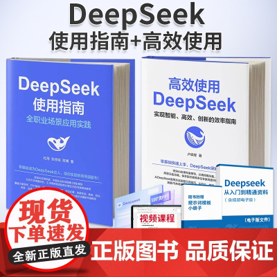 2册]高效使用DeepSeek+deepseek使用指南2025deepseek从入门到精通零基础掌握原理与项目实战指南