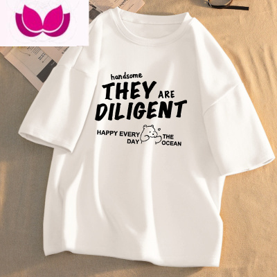 七斓夏季短袖t恤男生2023新款学生印花上衣服百搭ins潮流美式半袖宽松