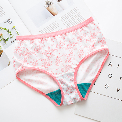 AB内衣专柜正品可爱印花ab女士平角裤女式纯棉内裤10521条装颜色随机L(165/90)