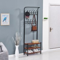 落地衣帽架鞋架家用简约现代卧室口多功能简易衣架子衣服挂衣架