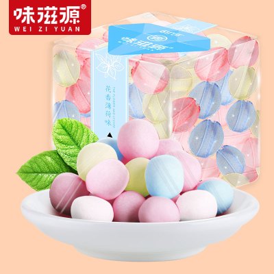 味滋源清凉花香薄荷糖95g/盒圈圈糖颜值糖果网红零食薄荷口气清新花香味薄荷糖95g*1罐混合味95g