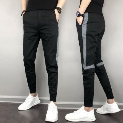 夏季男士修身休闲裤韩版潮流束脚网红同款学生青年男装九分裤子