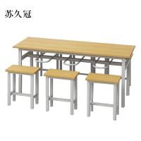 苏久冠餐桌6人学校食堂小吃店快餐桌椅饭堂防火板桌1800*600*750[含椅]