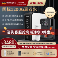 诺森柏格(Nocenbeger)净水器1200G鲜活双出水 X6Pro家用净水机RO反渗透过滤器厨下直饮净水器