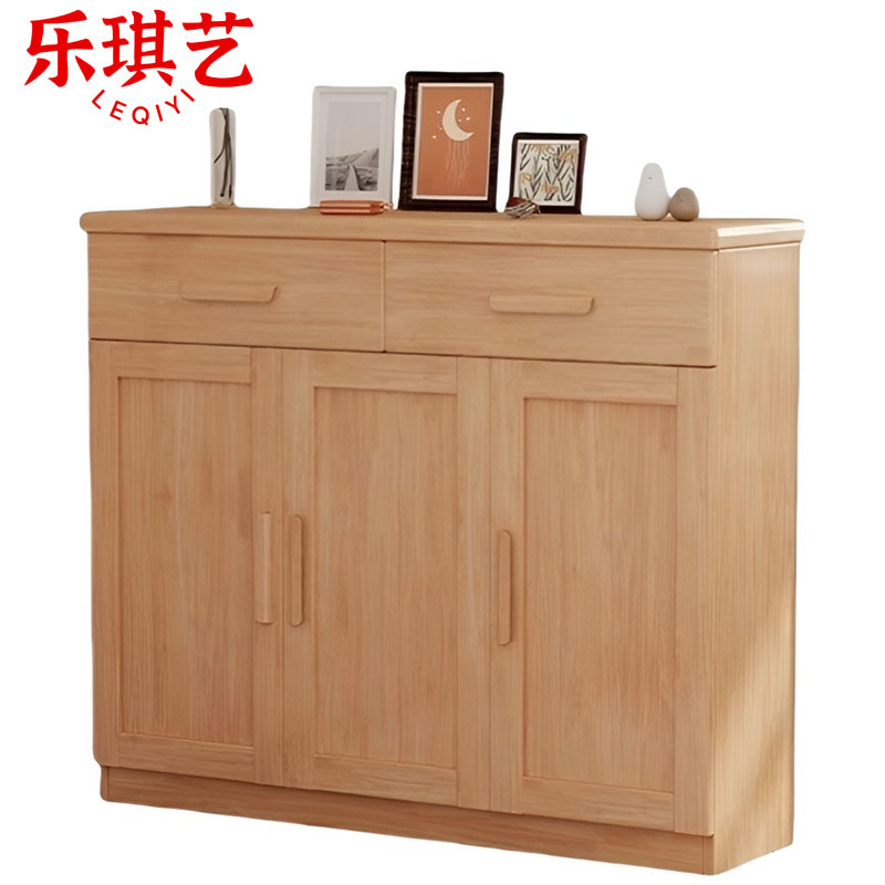 乐琪艺 实木鞋柜 三门 个