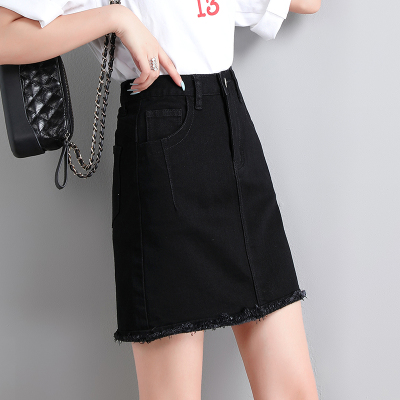 遇见衣姿牛仔裙A字短裙短裙高腰学院风少女裙百搭修身