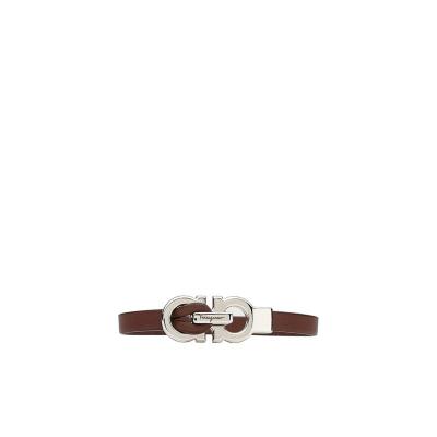 Salvatore Ferragamo男士新款手链 经典复古皮质表带镀钯黄封口优雅简约轻奢手环