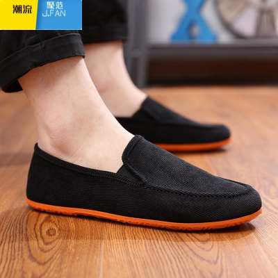 聚范春季透气男鞋北京老帆布鞋男韩版鞋子休闲鞋套脚驾车懒人鞋男布鞋