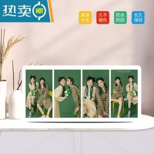 敬平水晶摆台定制婚纱照儿童相册创意洗照片做成宫格相框简约情侣宝宝 20✖43厘米 [简约四联] [简约.创意.超大尺寸]