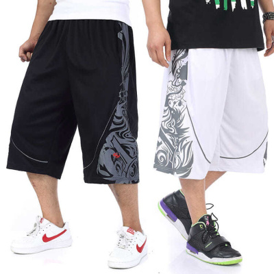 加肥加大码胖子男裤过膝七分裤夏季宽松透气训练篮球裤男运动短裤聿垣格
