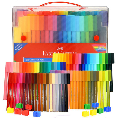 德国辉柏嘉（Faber-castell）水彩笔10/30/60/80色套装可拼切积木儿童水彩填色涂鸦笔