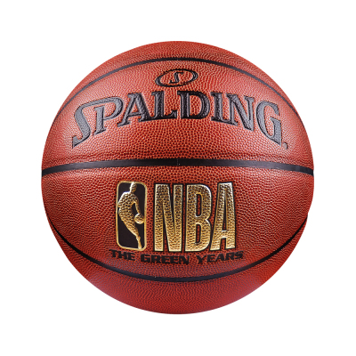 SPALDING斯伯丁旗舰店NBA金色LOGO室内室外通用篮球PU七号篮球(标准男子比赛用球)76-806Y棕色