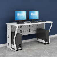 洛泰远 钢架电脑桌培训桌机房电脑桌学习桌课桌 双人位K款