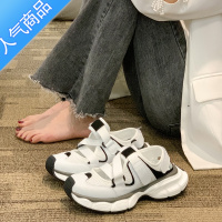 SUNTEK运动凉鞋女2023夏季新款时尚百搭魔术贴厚底潮流休闲镂空老爹鞋潮