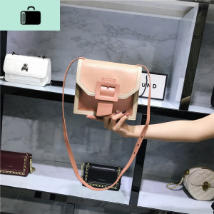 时尚2020新款半透明果冻包手提小方包单肩斜挎拼色包包女百搭insNEW LAKE 杏色女斜挎包 杏色