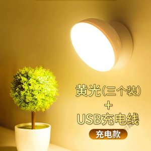 苏宁放心购 智能人体感应LED小夜灯可充电池式卧室无线声控家用过道楼道壁灯