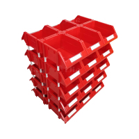 翌嘉YJ4121771 斜口组合式零件盒收纳分类货架型盒箱 红色双面30只 600*500*695
