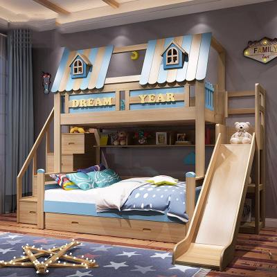 儿童滑滑梯双层床