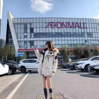 情侣新款外贸羽绒服立领连帽户外羽绒服加厚大毛领工装潮