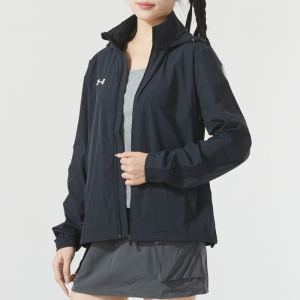 安德玛UA夹克女装新款跑步训练服连帽运动服宽松外套22500411-001 ZP