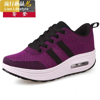 鞋子女网面透气休闲运动鞋厚底妈妈健步摇摇鞋女旅游鞋秋冬新款知义(ZHIYI)休闲鞋