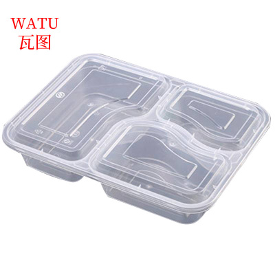 瓦图 一次性餐盒 三格 款式一 1000ml 150个/箱