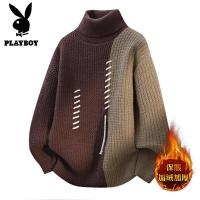 花花公子新款2025冬可翻高领领针织毛衣男