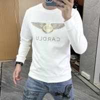 秋冬新款欧货潮流烫钻字母卫衣男装翅膀上衣修身打底衫男圆领套头
