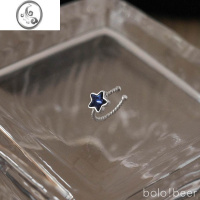 JiMiolo辣妹深蓝星星耳夹女无耳洞洋气五角星耳骨夹耳环耳饰女甜酷潮