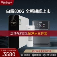 汉斯顿/Hunsdon净水器家用直饮自来水过滤厨房净化反渗透ro净水机800G大通量白露2L/min直饮出水
