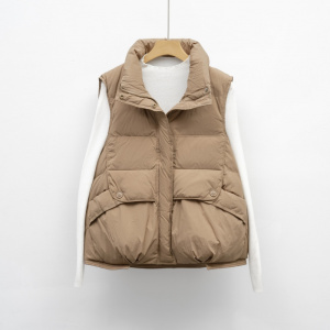 平湖驰新秋冬季羽绒马甲无袖保暖立领简约百搭鸭绒坎肩女外套冬