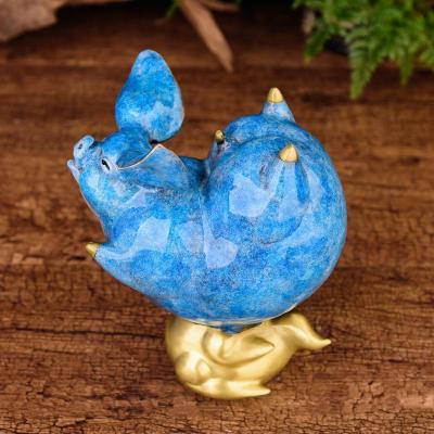 美帮汇彩铜猪摆件 生肖猪生日猪年居客厅装饰品