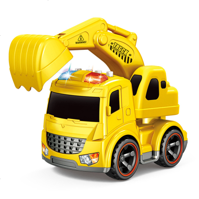 儿童惯性工程车男孩挖掘机有声光音乐玩具车