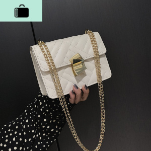 菱格链条包包女2019秋冬新款港风复古单肩包百搭斜挎手提小方包潮NEW LAKE女士单肩包