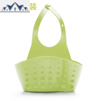 厨房浴室收纳架水沥水小挂篮蓝塑料杂物盒筐框家用的放装菜篮子 三维工匠收纳篮