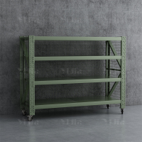 翌嘉 YJ4041228可移动货架库房置物架带轮重型货架四层后背有网2000*600*2000mm/300kg