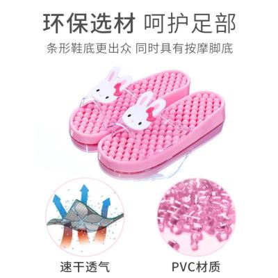 浴室拖鞋防滑男洗澡漏水塑料卡通情侣按摩凉拖鞋女夏室内威珺