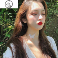 蕾丝蝴蝶网红吊坠颈带颈链脖子饰品项圈 choker短款项链女锁骨链 JiMi