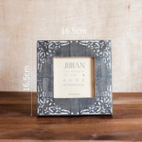 印度牛角牛骨相框 手工艺术摆件桌面装饰 样板间 印度进口骨制相框(角花4*4&ldquo;) 其他尺寸