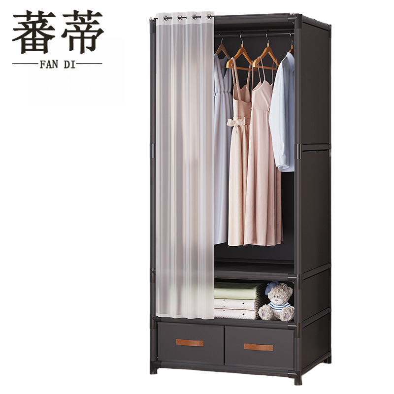 蕃蒂简易衣柜单排带抽屉个