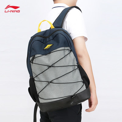 李宁 运动休闲双肩包 ABSQ520-1000 蓝灰色