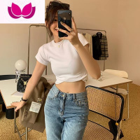 七斓billkong studio美式白色t恤女正肩短袖新款显瘦圆领打底上衣