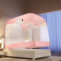 源头工厂可定制母婴级家用卧室蒙古包防尘顶款三开蚊帐