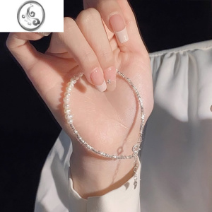 JiMi珍珠碎银手链女款夏高级感百搭精致手环时尚简约小众设计闺蜜手饰 珍珠碎银手链