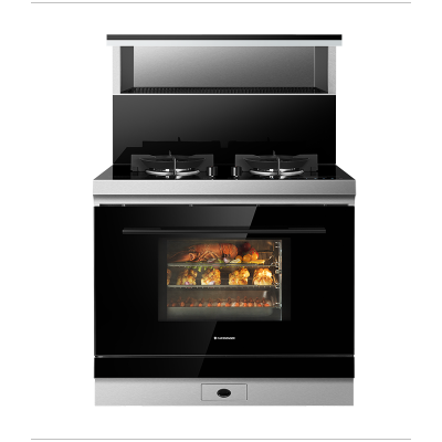 火星人(marssenger)集成灶JJZY-F77BC01L钢化玻璃台面排油烟机燃气灶蒸烤一体灶 左排烟 液化气