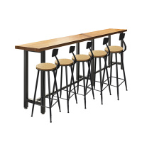 班龙长条高脚桌260cm+5椅套